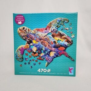 New Sealed Ceaco Turtle Shaped Puzzle 470 pc Special Shapes Steve Sundram 24x18"